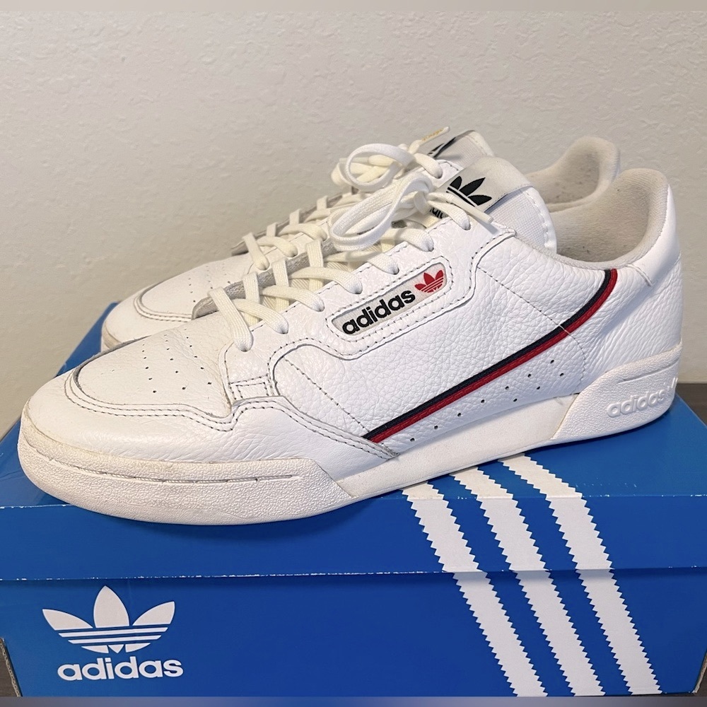 Adidas Continental 80 White Scarlet Navy Men’s Size 11.5